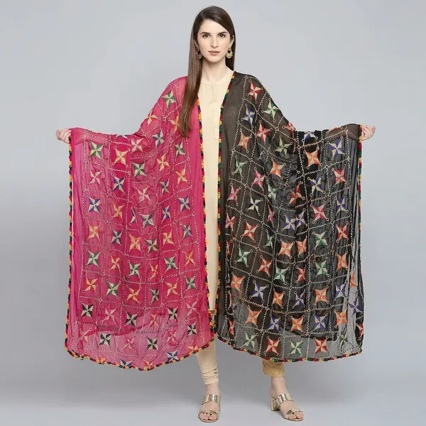 Chiffon_Phulkari_Embroidered_Dupatta