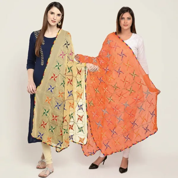 Chiffon_Phulkari_Embroidered_Dupatta