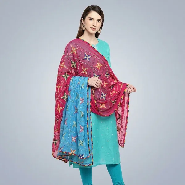Chiffon_Phulkari_Embroidered_Dupatta