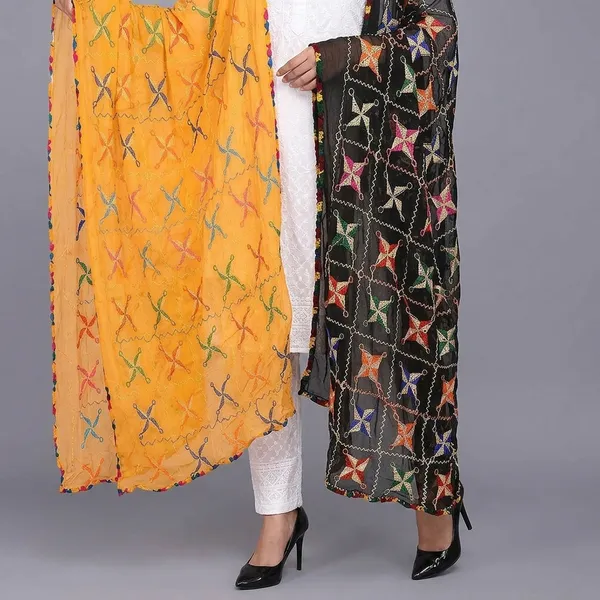 Chiffon_Phulkari_Embroidered_Dupatta
