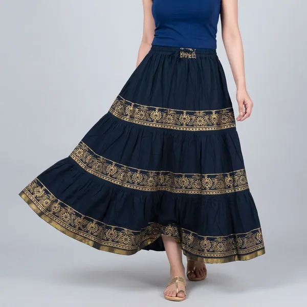 Navyblue_Cotton_Skirt_For_Women