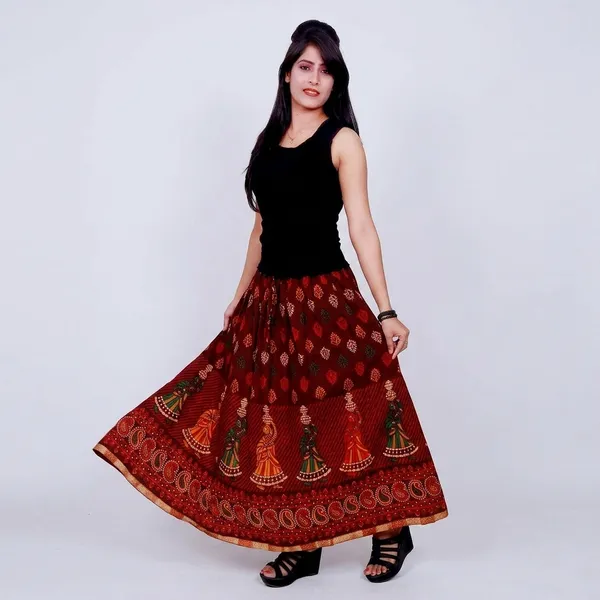 Women_S_Ethnic_Print_Long_Skirt