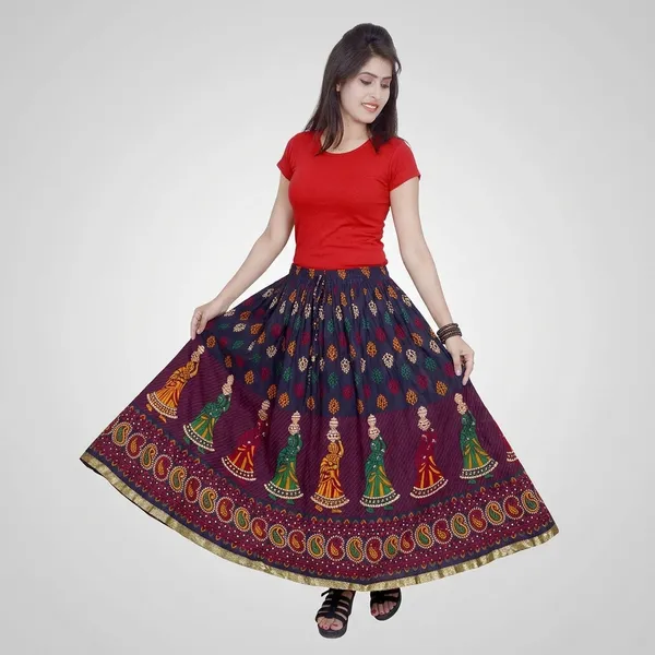 Women_S_Ethnic_Print_Long_Skirt