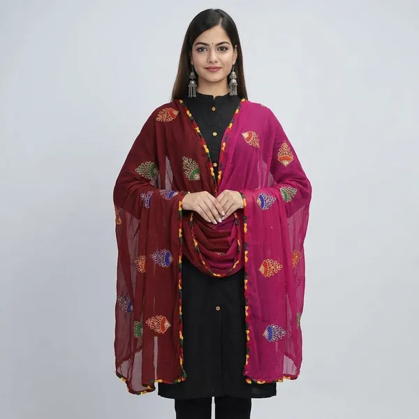 Zari_Phulkari_Embroidery_Dupatta