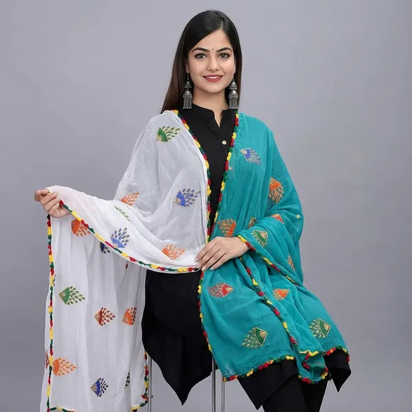 Zari_Phulkari_Embroidery_Dupatta