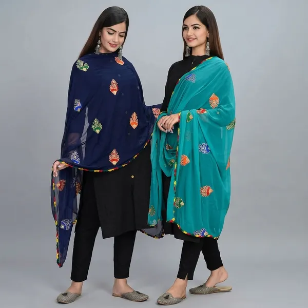 Zari_Phulkari_Embroidery_Dupatta