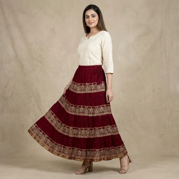 Women_S_Block_Print_Cotton_Flared_Skirt
