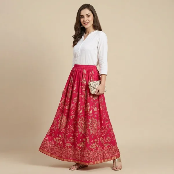 Women_S_Floral_Print_Long_Skirt