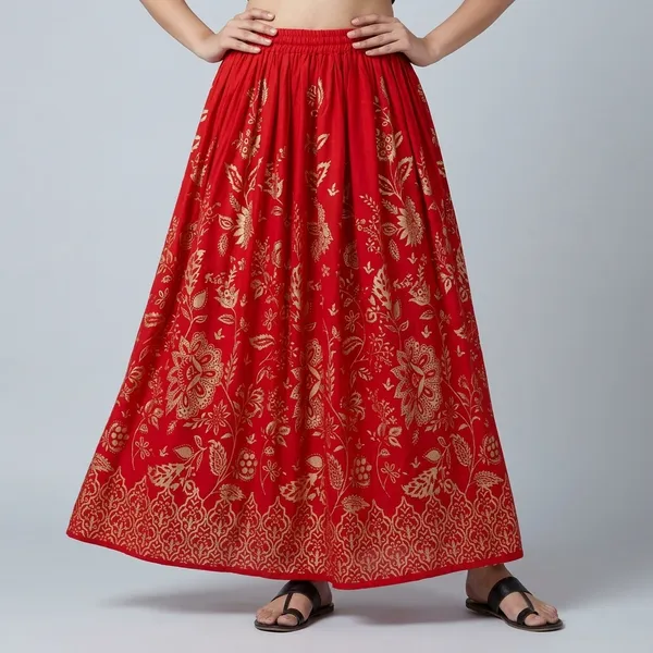 Women_S_Floral_Print_Long_Skirt
