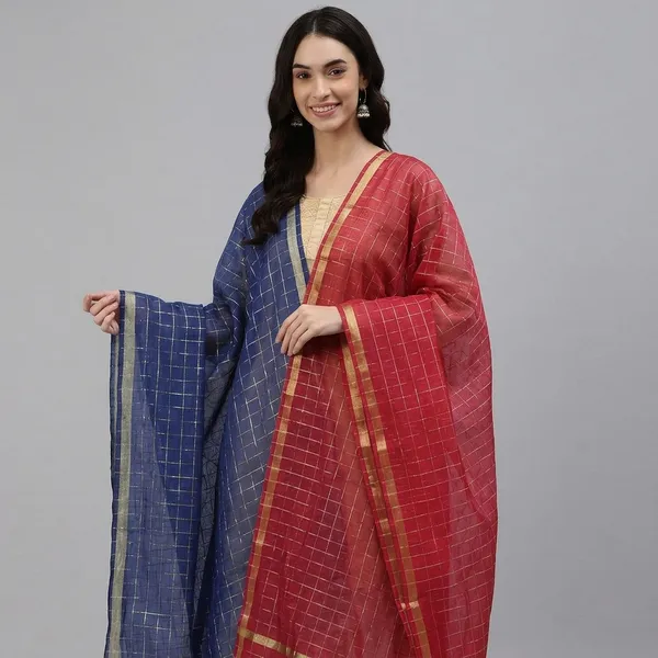Banarasi_Chanderi_Checks_Women_Dupatta