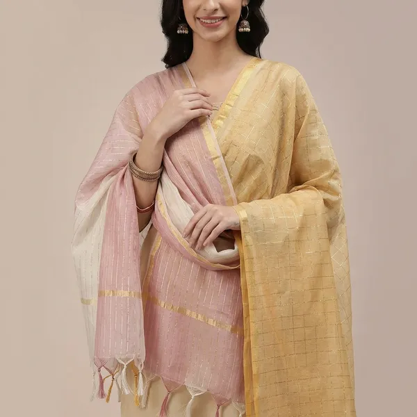 Banarasi_Chanderi_Checks_Women_Dupatta