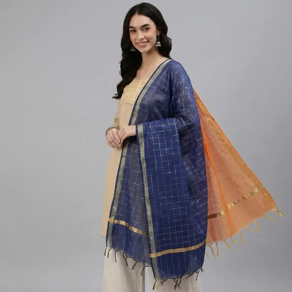 Banarasi_Chanderi_Checks_Dupatta