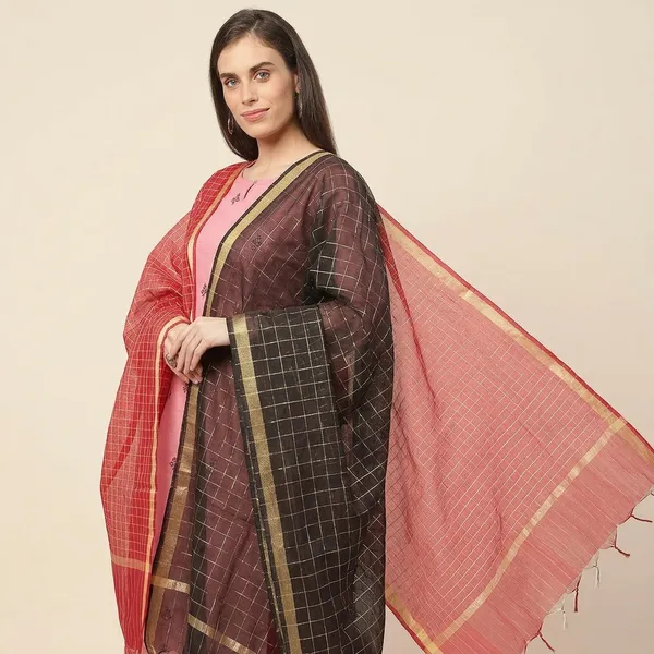 Banarasi_Chanderi_Checks_Women_Dupatta