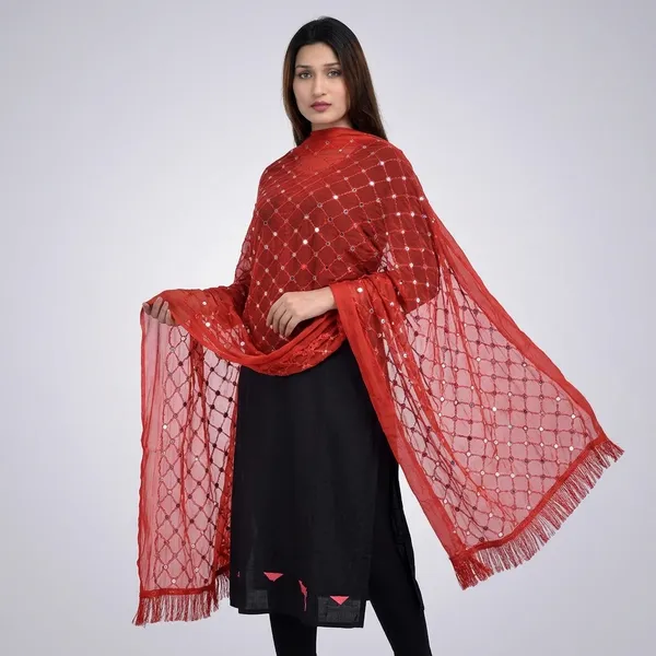Women_S_Chiffon_Dupatta_With_Lace