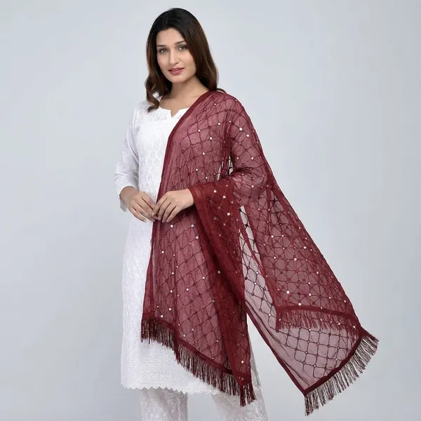 Women_S_Chiffon_Dupatta_With_Lace