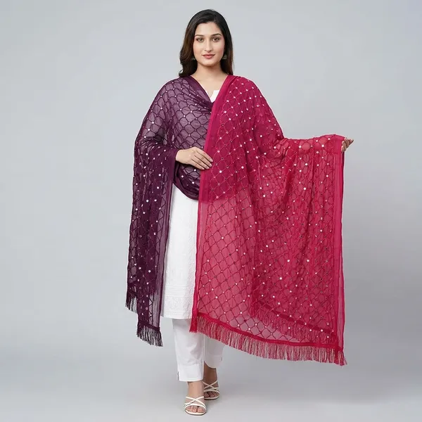 Women_S_Chiffon_Dupatta_With_Lace