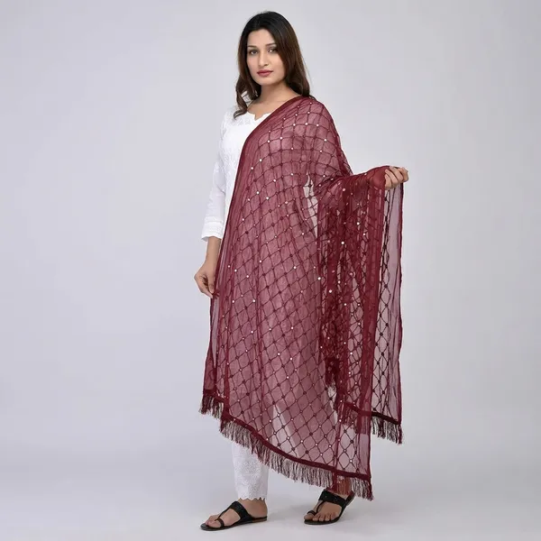 Women_S_Chiffon_Dupatta_With_Lace