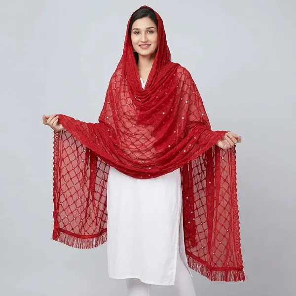 Women_S_Chiffon_Dupatta_With_Lace