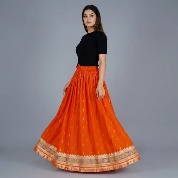 Women_S_Printed_Flared_Long_Skirt