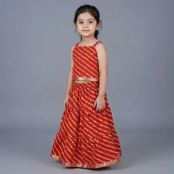 Leheriya_Print_Lehenga_Choli_For_Girls