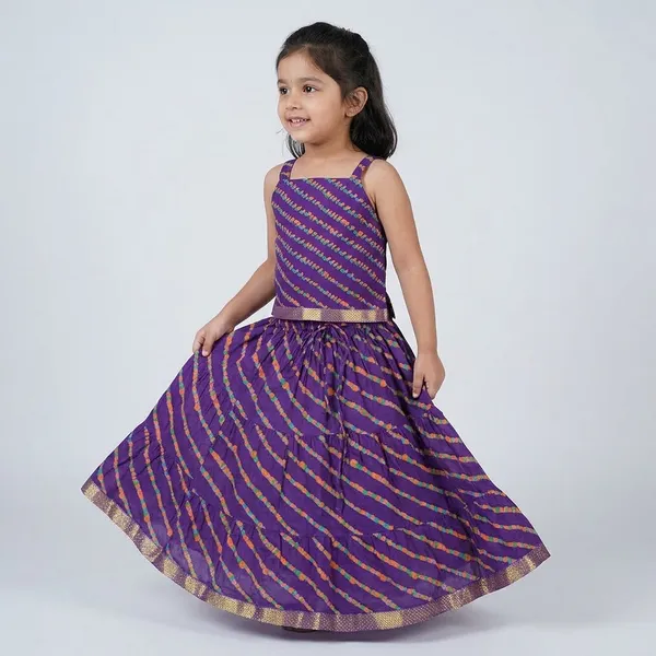 Leheriya_Print_Lehenga_Choli_For_Girls