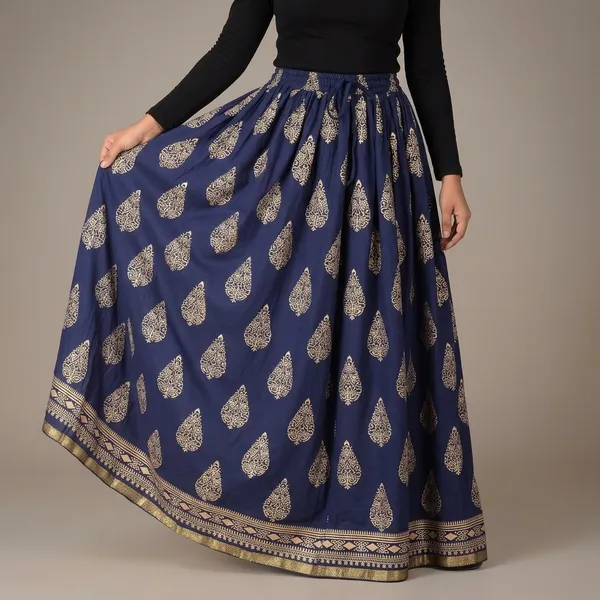 Printed_Flared_Long_Skirt_Br