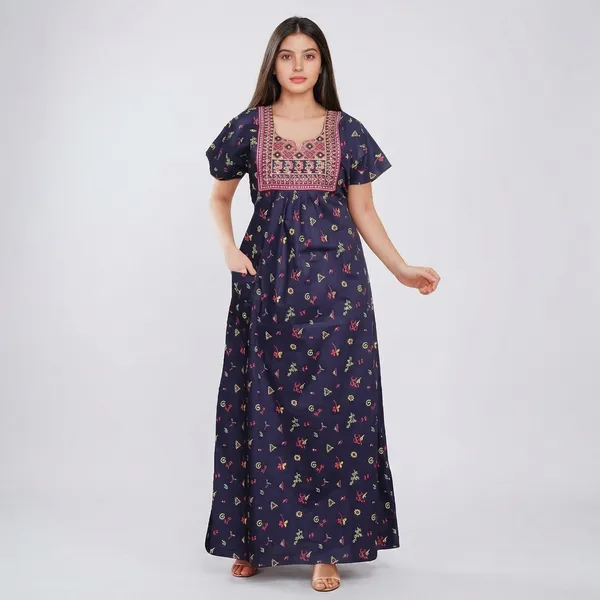Cotton_Embroidery_Nighty_For_Women