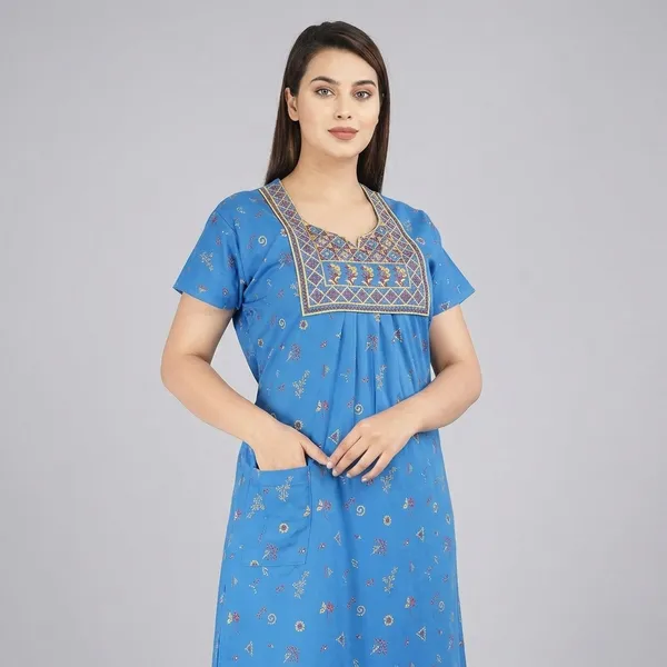 Cotton_Embroidery_Nighty_For_Women_With_Pocket