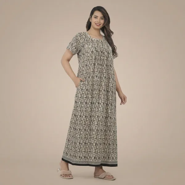 Cotton_Hand_Block_Print_Night_Gown_For_Women