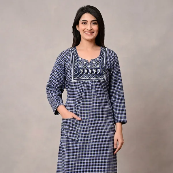 Woolen_Long_Sleeve_Night_Gown_For_Women