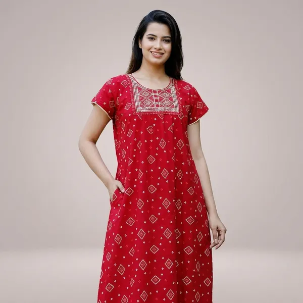 Cotton_Embroidery_Nighty_For_Women
