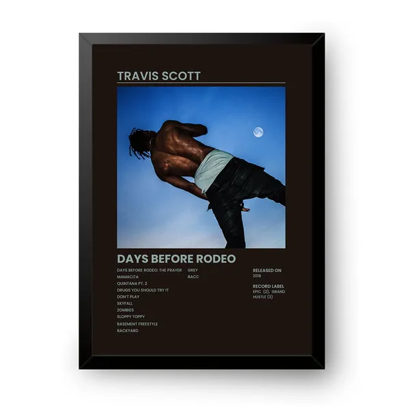 Multicolor_Travis_Scott_(Days_Before_Rodeo)_Music_Album_Posters_With_Frame_(Set_Of_1)_13X10_Inch