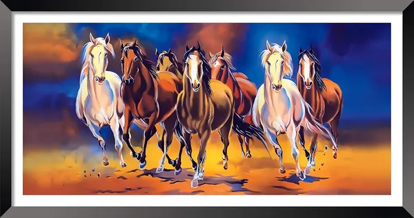 Running_Horses_Vastu_Painting_Blessing_Lucky_Horse_White_Photo_Frame_Modern_Art_With_Lamination_Art_For_Living_room_Office_Decor