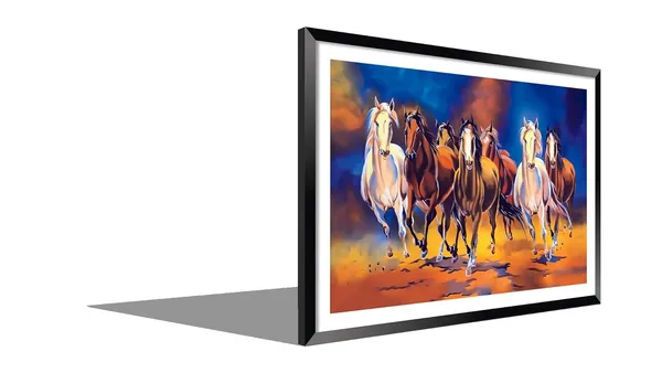 Running_Horses_Vastu_Painting_Blessing_Lucky_Horse_White_Photo_Frame_Modern_Art_With_Lamination_Art_For_Living_room_Office_Decor
