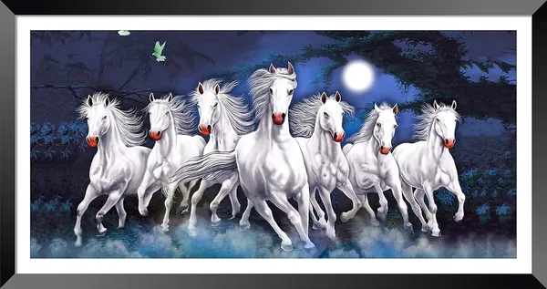 Running_Horses_Vastu_Painting_Blessing_Lucky_Horse_White_Photo_Frame_Modern_Art_With_Lamination_Art_For_Living_room_Office_Decor