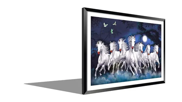 Running_Horses_Vastu_Painting_Blessing_Lucky_Horse_White_Photo_Frame_Modern_Art_With_Lamination_Art_For_Living_room_Office_Decor