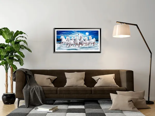 Running_Horses_Vastu_Painting_Blessing_Lucky_Horse_White_Photo_Frame_Modern_Art_With_Lamination_Art_For_Living_room_Office_Decor