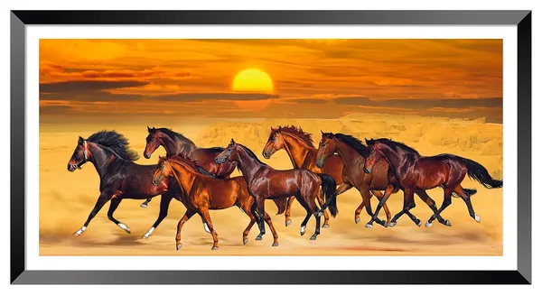 Horse_Brown_Running_Horses_Vastu_Painting_Blessing_Lucky_Horse_White_Photo_Frame_Modern_Art_With_Lamination_Art_For_Living_room_Office_Decor
