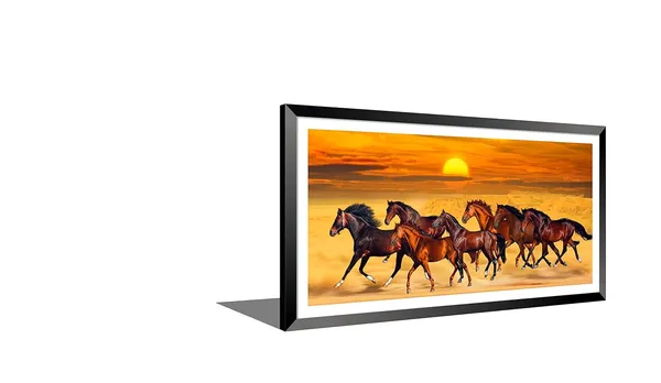 Horse_Brown_Running_Horses_Vastu_Painting_Blessing_Lucky_Horse_White_Photo_Frame_Modern_Art_With_Lamination_Art_For_Living_room_Office_Decor