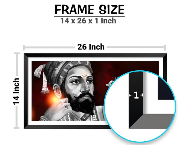Black_Chhatrapati_Shivaji_Maharaj_Photo_Framed_Laminated_Painting_Poster_For_Decor_For_Living_Room_Office