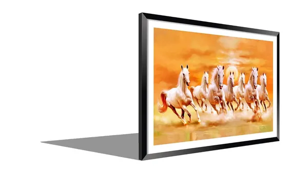Running_Horses_Vastu_Painting_Blessing_Lucky_Horse_White_Photo_Frame_Modern_Art_With_Lamination_Art_For_Living_room_Office_Decor