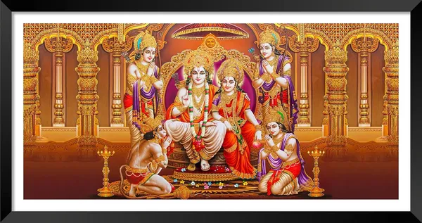 Black_Lord_Shri_Ram_Darbar_Ayodhya_Wall_Frame_Laminated_Coated_Artwork_Framed_Panting_For_Home_&_Office_Decor