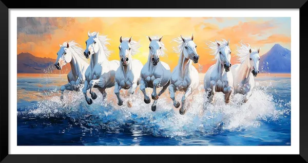Running_Horses_Vastu_Painting_Blessing_Lucky_Horse_White_Photo_Frame_Modern_Art_With_Lamination_Art_For_Living_room_Office_Decor