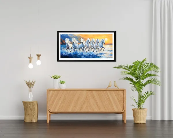 Running_Horses_Vastu_Painting_Blessing_Lucky_Horse_White_Photo_Frame_Modern_Art_With_Lamination_Art_For_Living_room_Office_Decor