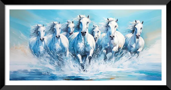 Running_Horses_Vastu_Painting_Blessing_Lucky_Horse_White_Photo_Frame_Modern_Art_With_Lamination_Art_For_Living_room_Office_Decor