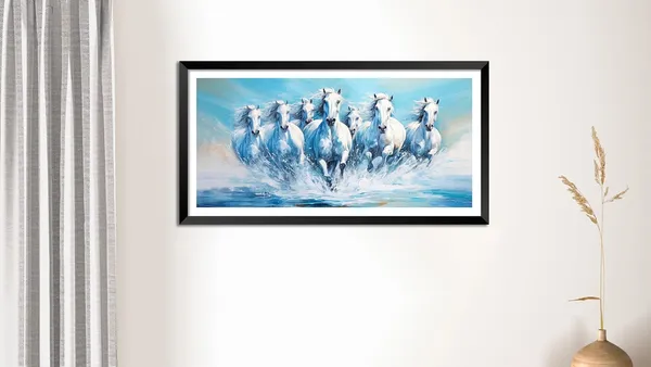 Running_Horses_Vastu_Painting_Blessing_Lucky_Horse_White_Photo_Frame_Modern_Art_With_Lamination_Art_For_Living_room_Office_Decor