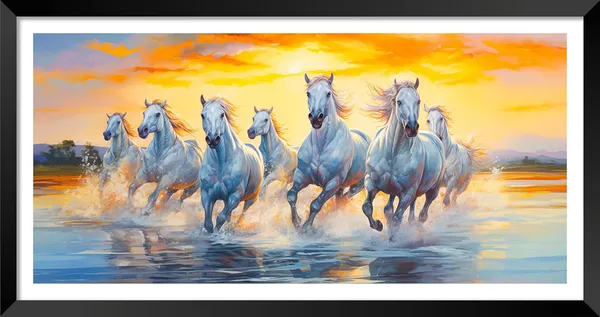 Running_Horses_Vastu_Painting_Blessing_Lucky_Horse_White_Photo_Frame_Modern_Art_With_Lamination_Art_For_Living_room_Office_Decor
