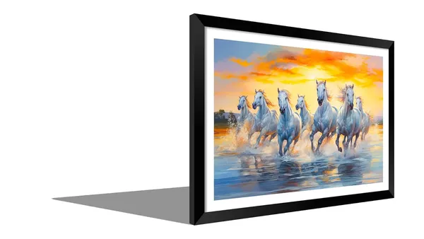 Running_Horses_Vastu_Painting_Blessing_Lucky_Horse_White_Photo_Frame_Modern_Art_With_Lamination_Art_For_Living_room_Office_Decor