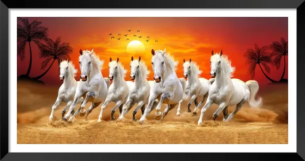 Black_Running_Horses_Vastu_Painting_Blessing_Lucky_Horse_White_Photo_Frame_Modern_Art_With_Lamination_Art_For_Living_room_Office_Decor