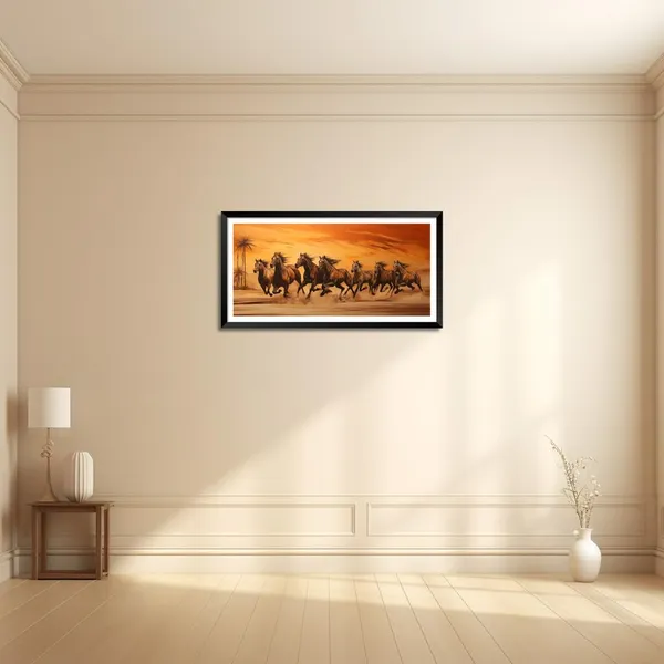 Black_Running_Horses_Vastu_Painting_Blessing_Lucky_Horse_White_Photo_Frame_Modern_Art_With_Lamination_Art_For_Living_room_Office_Decor